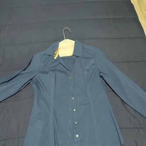 Woman Express Long Sleeve Dres shirt. Color: blue